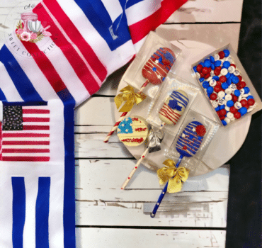 cake pops and candies red white and blue